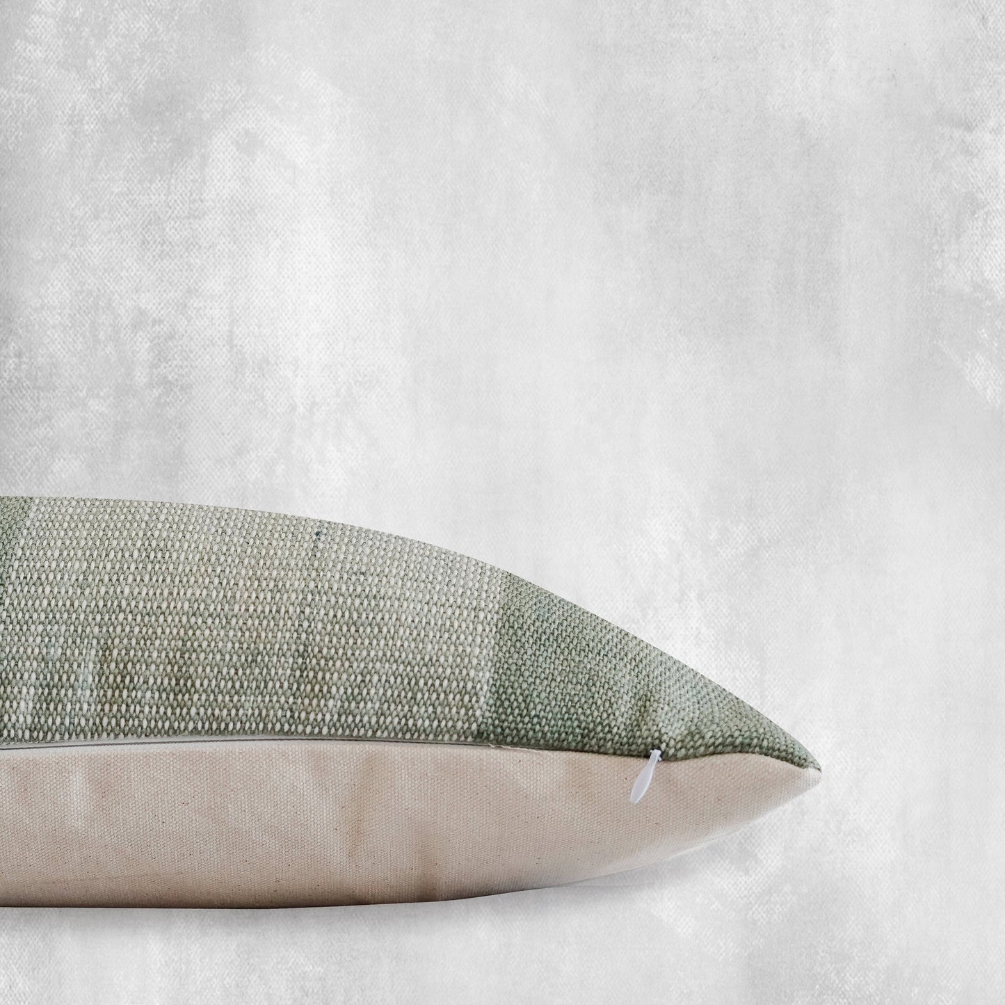 Vintage Indian Wool Lumbar Throw Pillow Cover in Light Teal