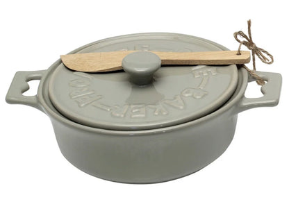 Stoneware Brie Baker w/ Spreader