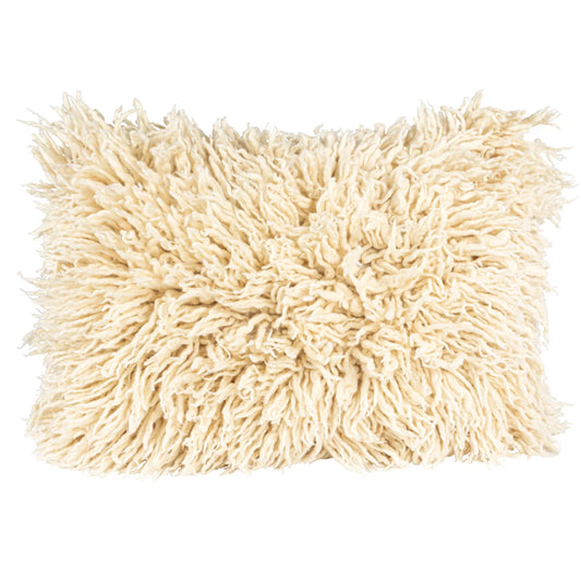 Woven New Zealand Wool Shag Lumbar Pillow