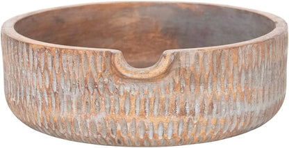 Hand Carved Mango Wood Bowl w/ Spout